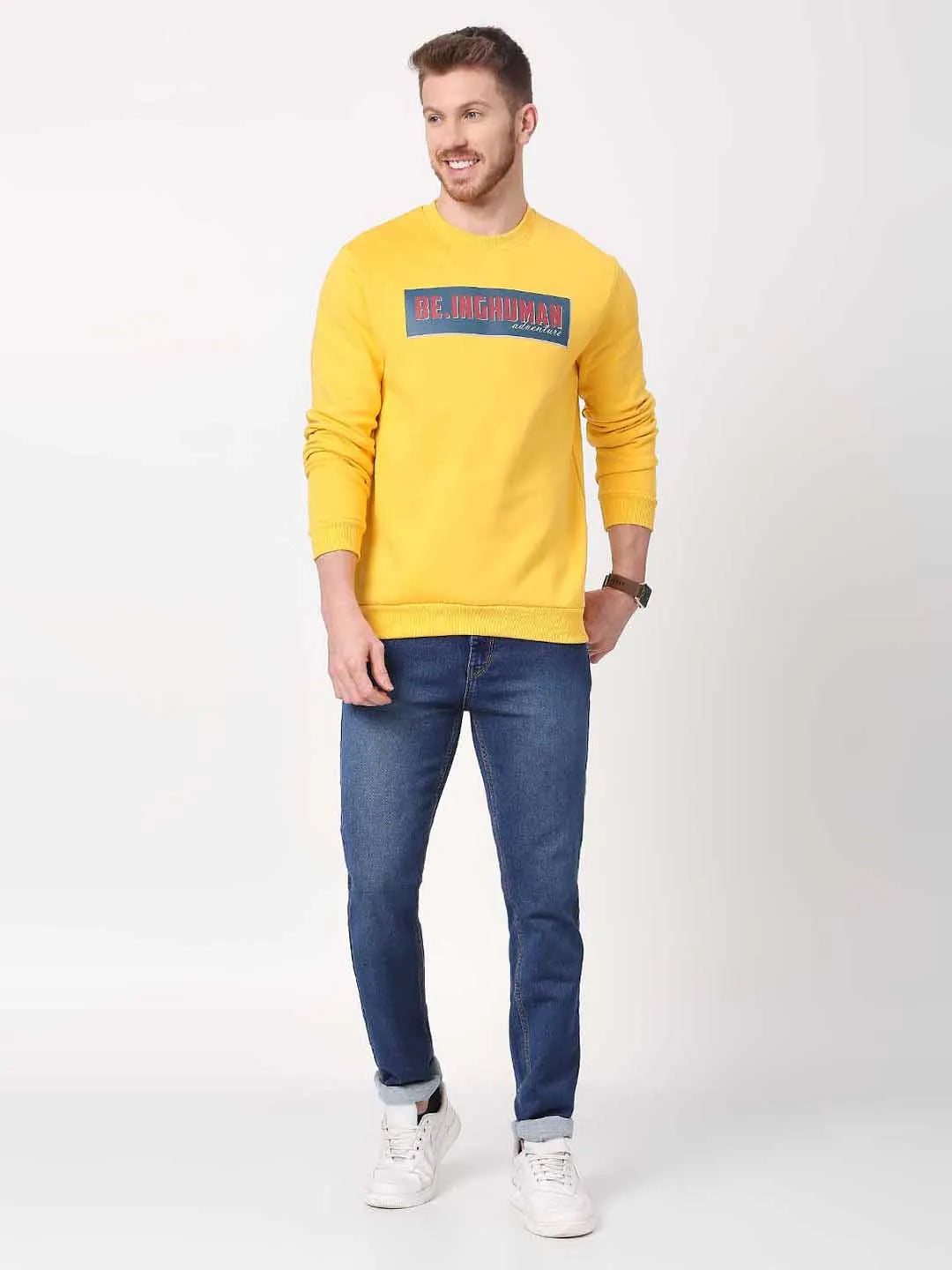 Being Human Clothing Men  Sweatshirt-Mustard