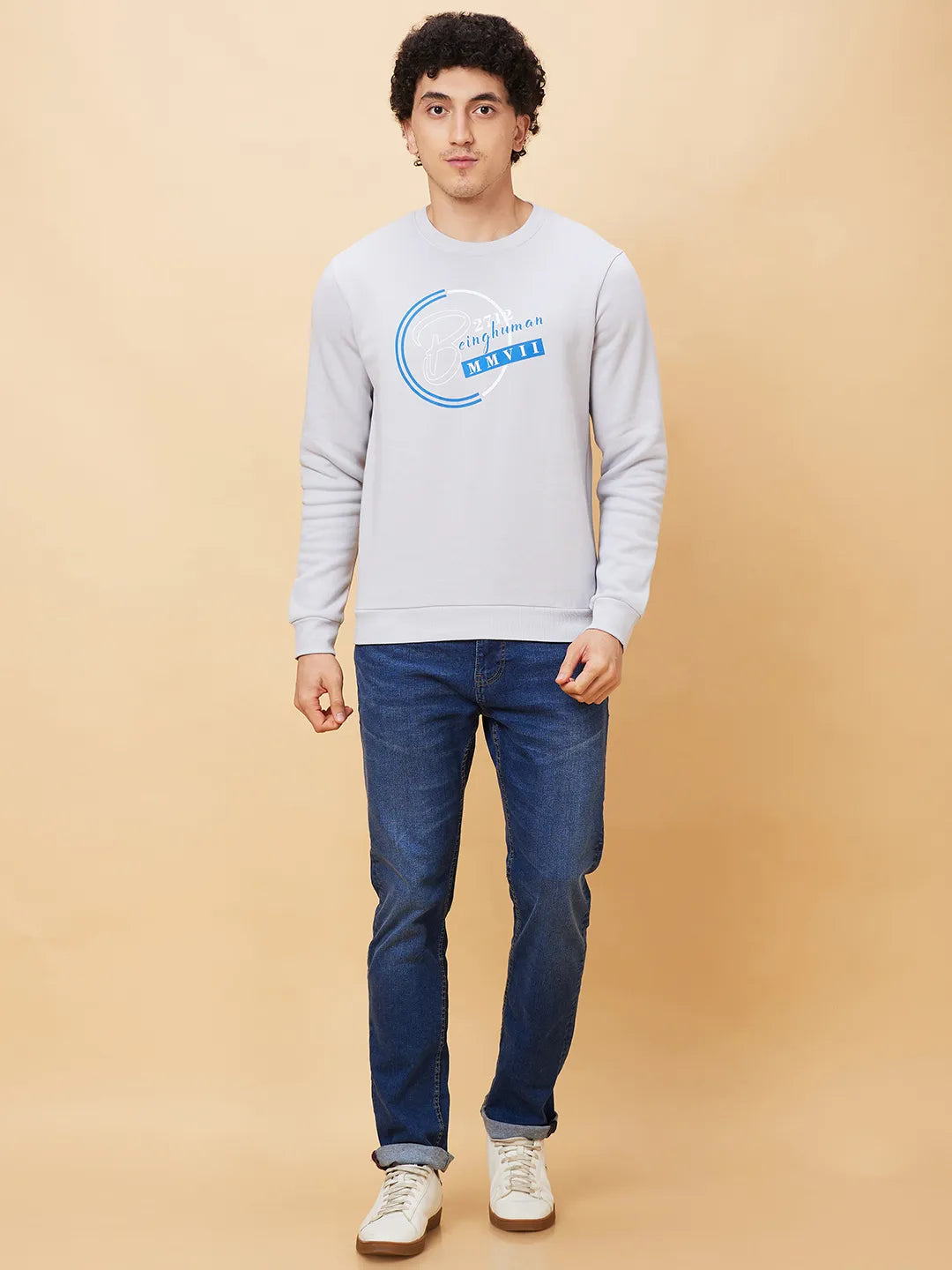 Being Human Clothing Men  Sweatshirt-Light Grey