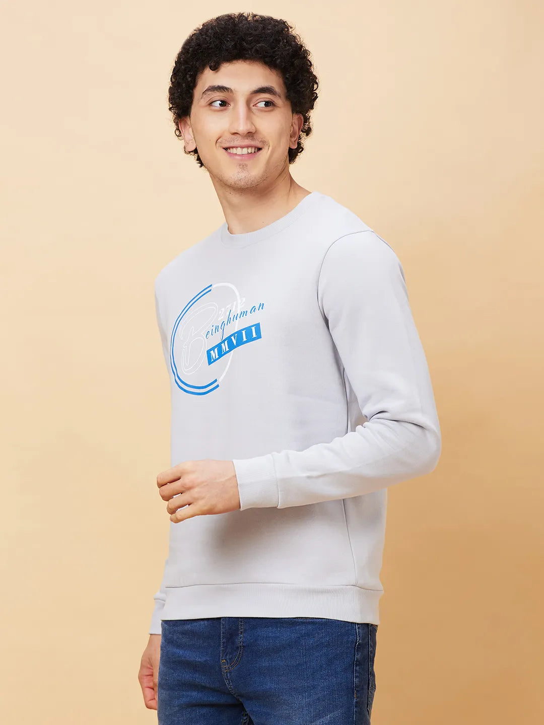 Being Human Clothing Men  Sweatshirt-Light Grey