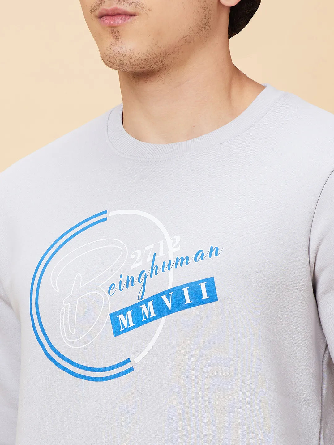 Being Human Clothing Men  Sweatshirt-Light Grey