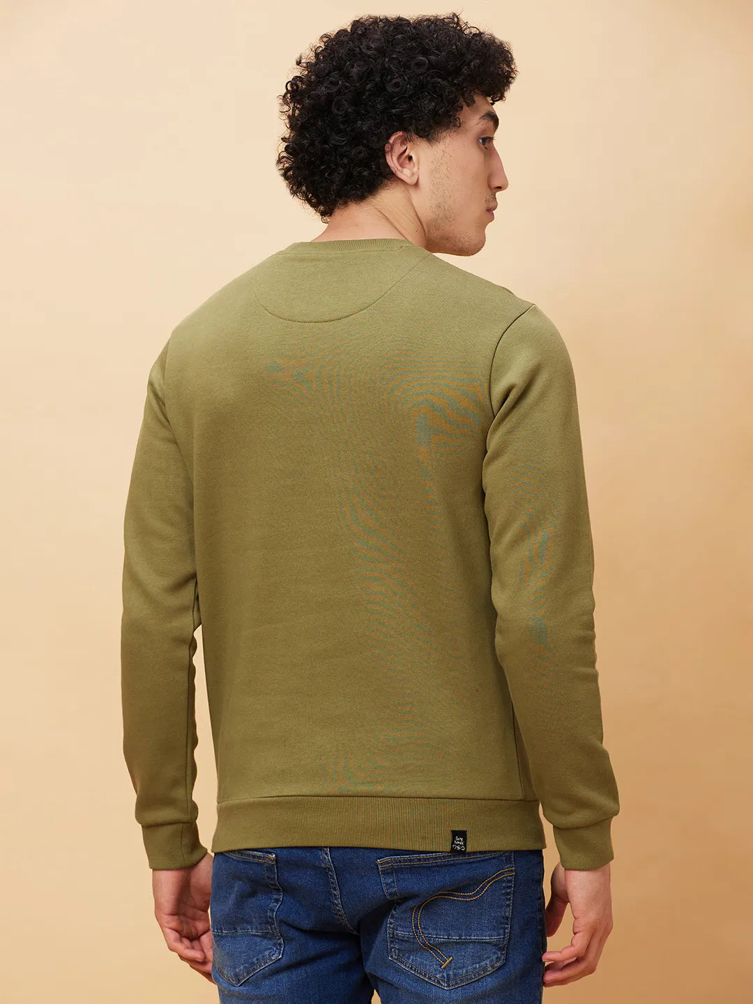 Olive Regular Fit Round Neck Long Sleeves Men's Sweatshirt by Being Human Clothing