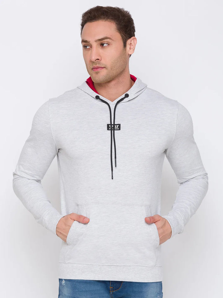Beige Regular Fit  Long Sleeves Cotton Men's Hoodie by Being Human Clothing