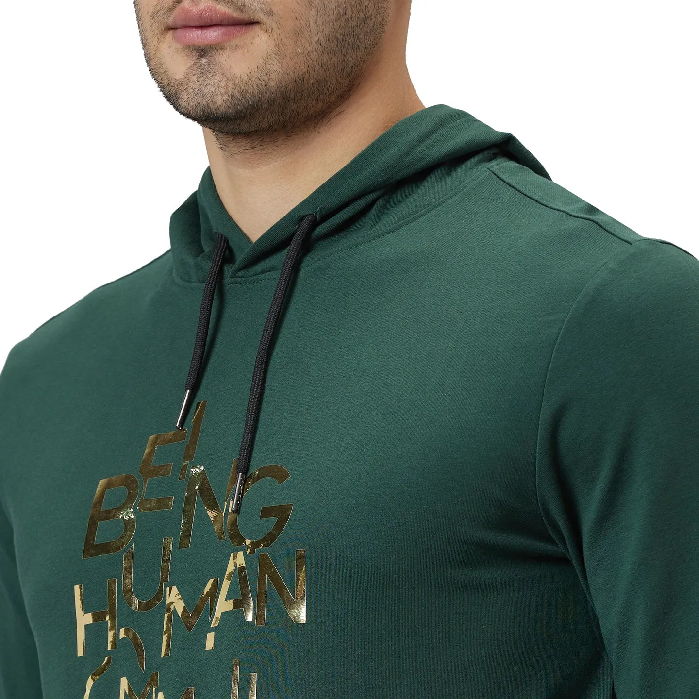 Being Human Clothing Mens-Top Hoody Bottle Green
