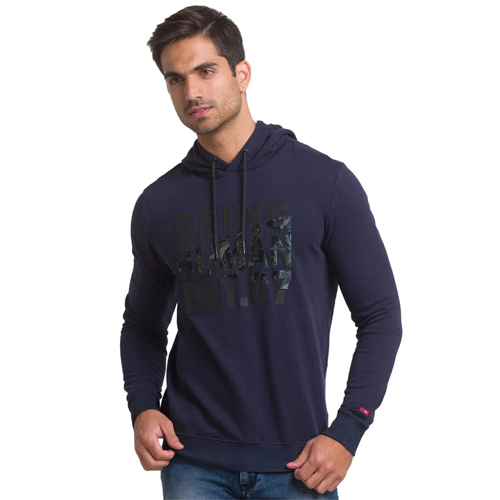 Navy Regular Fit Men's Hoodie by Being Human Clothing