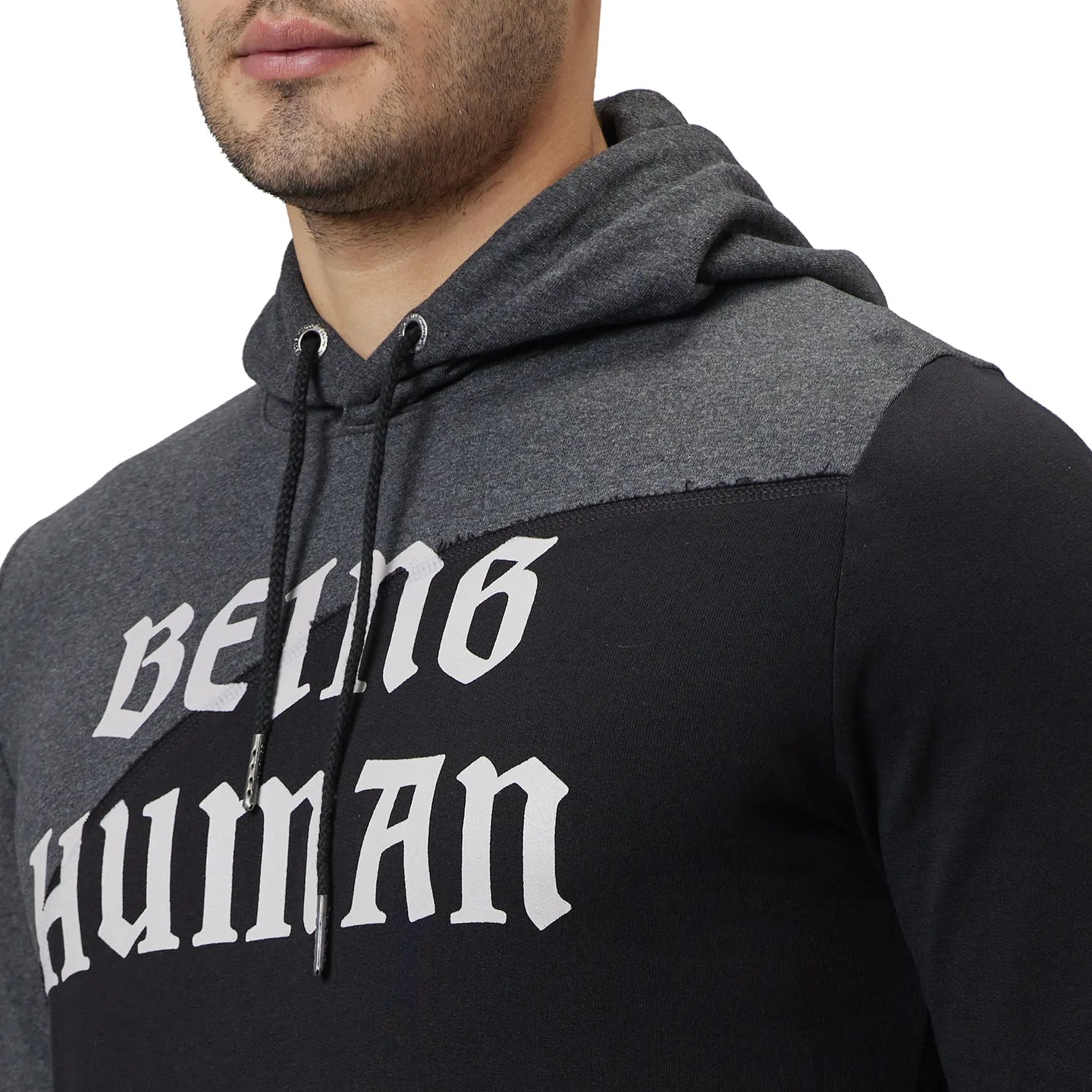 Being Human Clothing Men Regular Fit Hooded Hoody-Anthra Melange