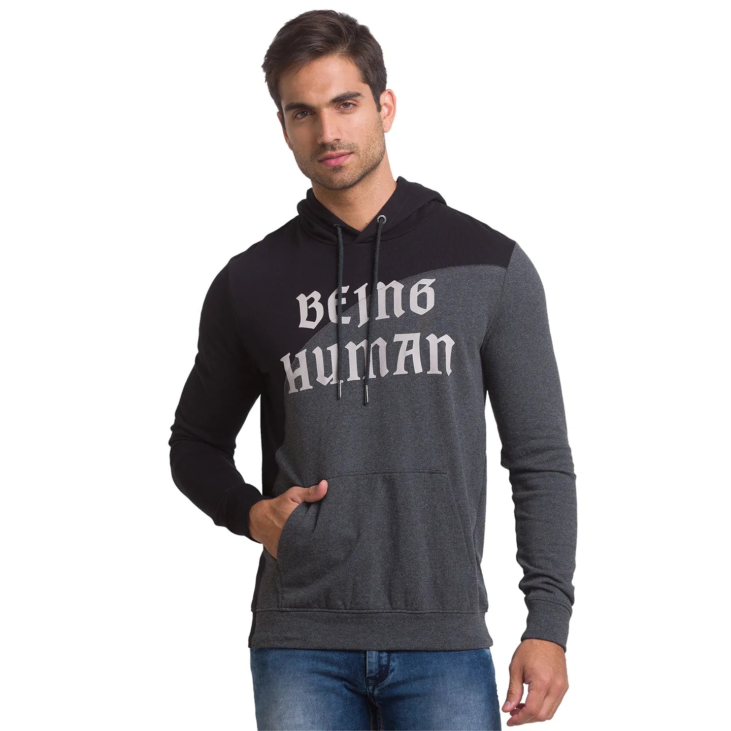 Being Human Clothing Men Regular Fit Hooded Hoody-Black