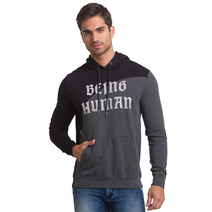 Black Regular Fit Men's Hoodie by Being Human Clothing