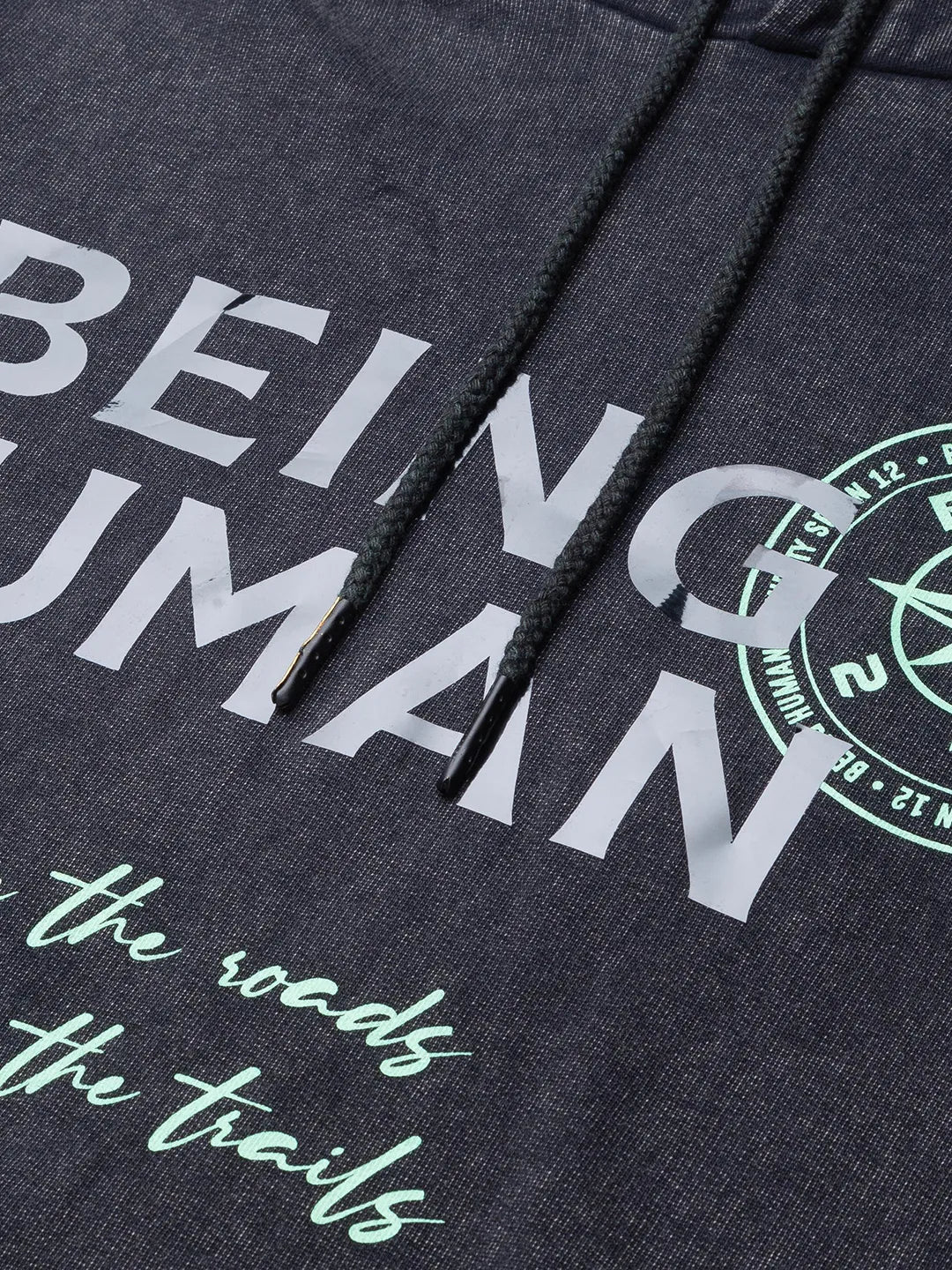Being Human Clothing Men Regular Fit Hooded Hoody-Charcoal