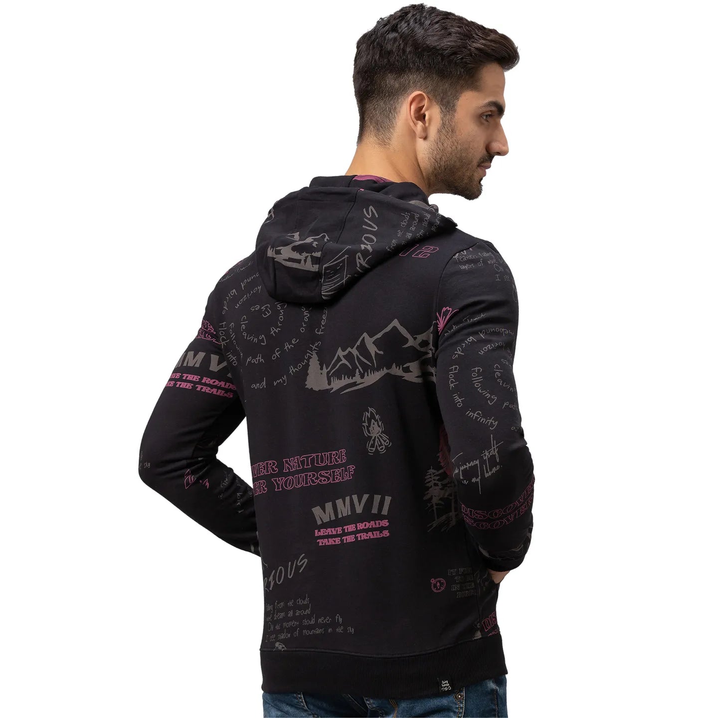 Being Human Clothing Men Regular Fit Hooded Hoody-Black