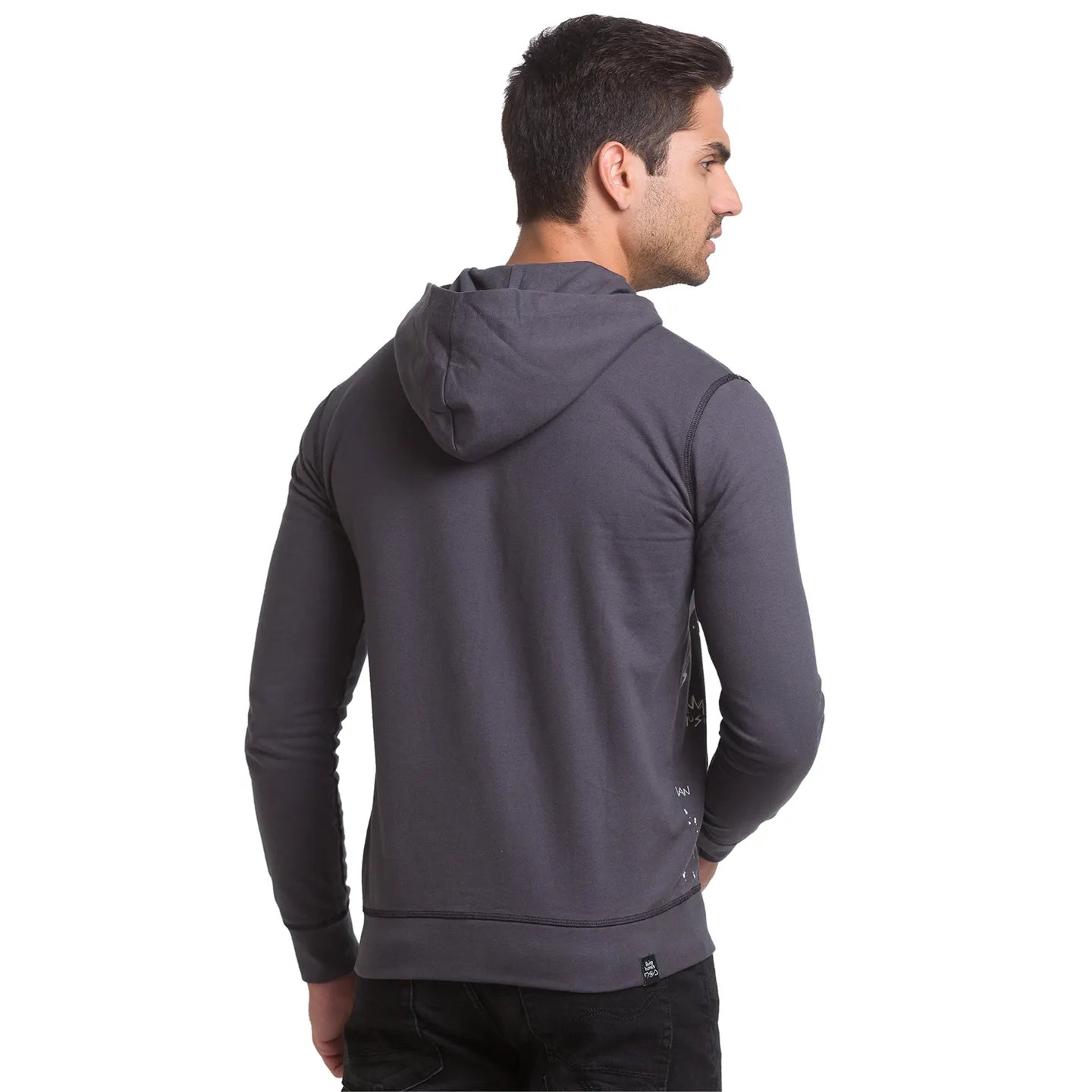 Being Human Clothing Men Regular Fit Crew Neck Hoody-Charcoal