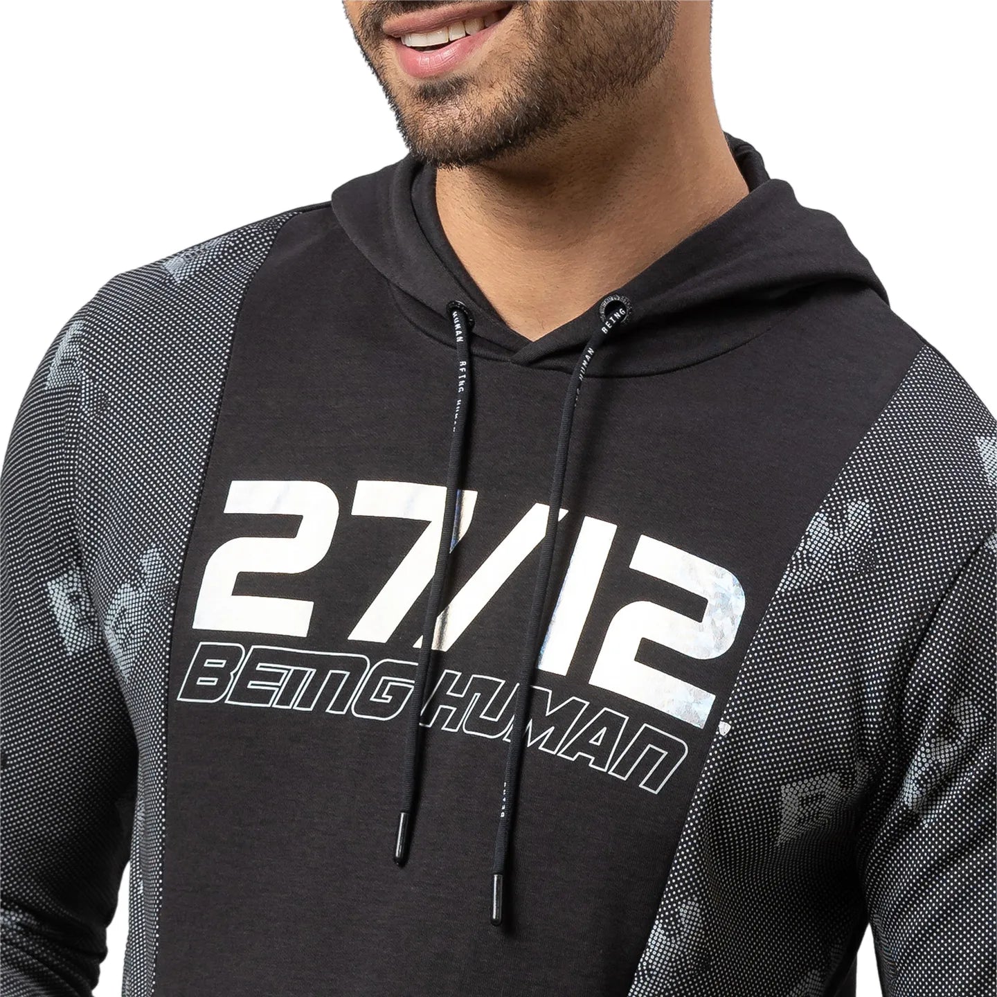 Being Human Clothing Men Regular Fit Hooded Hoody-Black