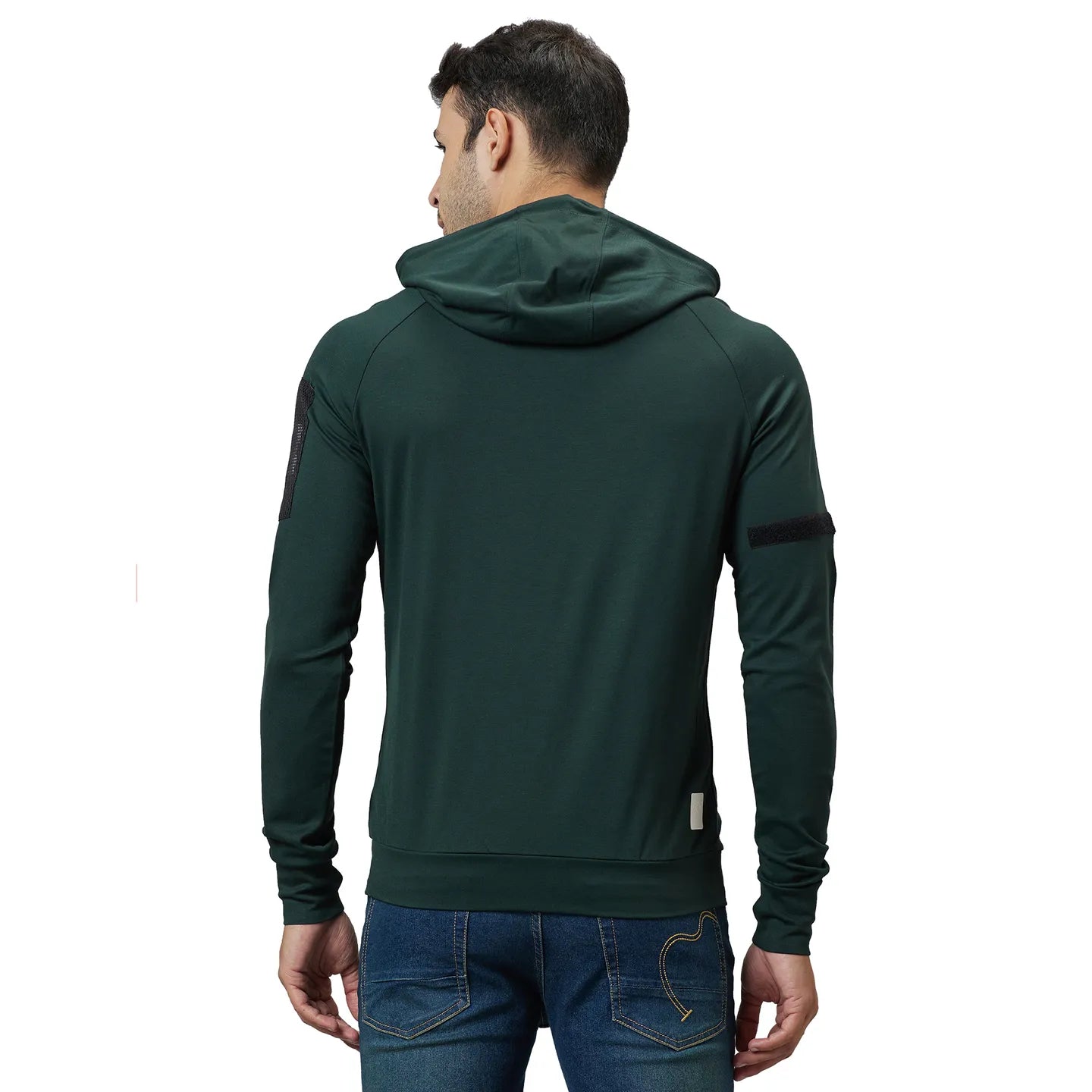 Green Regular Fit  Long Sleeves Rayon And Nylon Men's Hoodie by Being Human Clothing