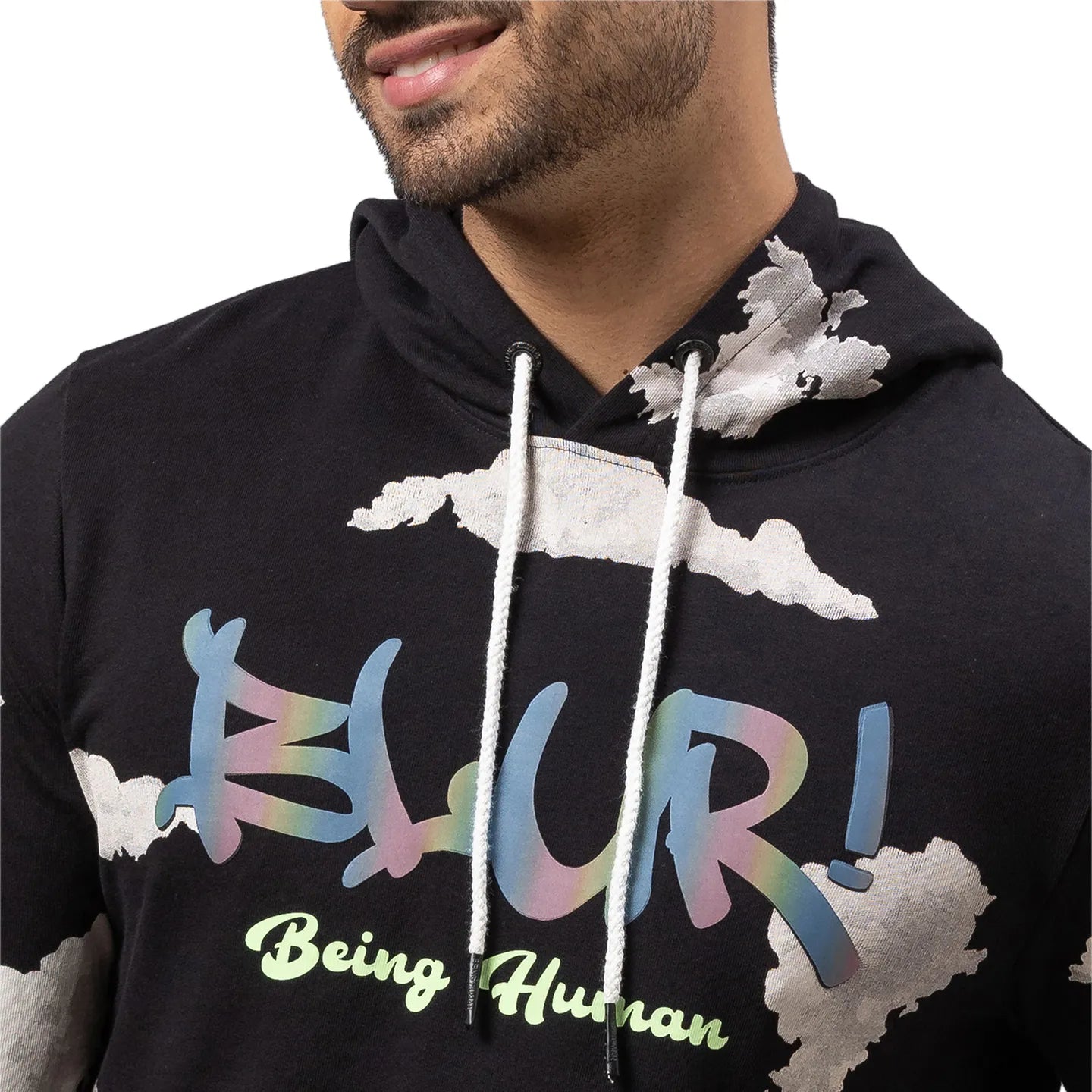 Being Human Clothing Men Regular Fit Hooded Hoody-Black