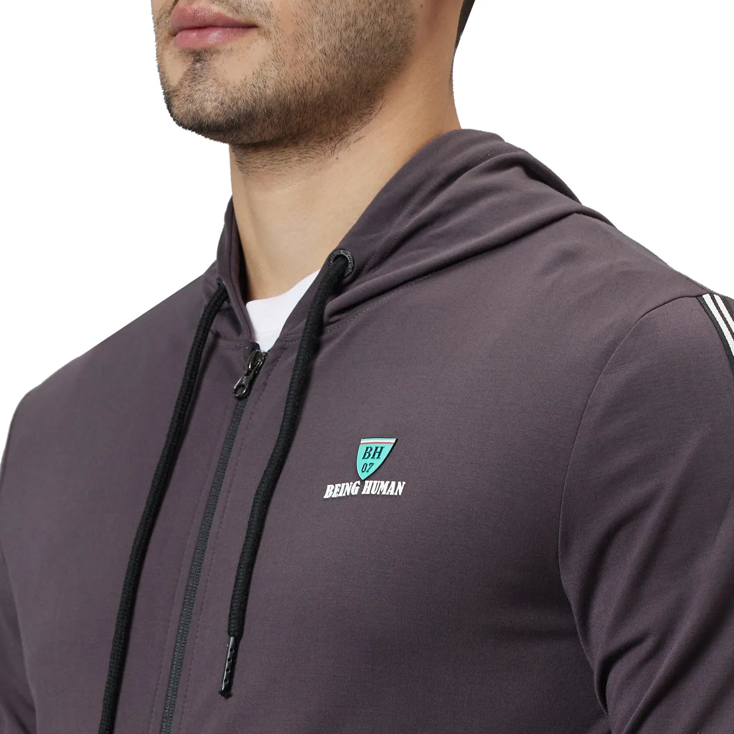 Being Human Clothing Men Regular Fit Hooded Hoody-Dark Grey