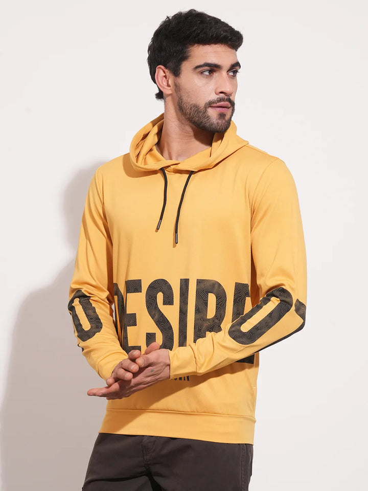 Mustard Regular Fit Men's Hoodie