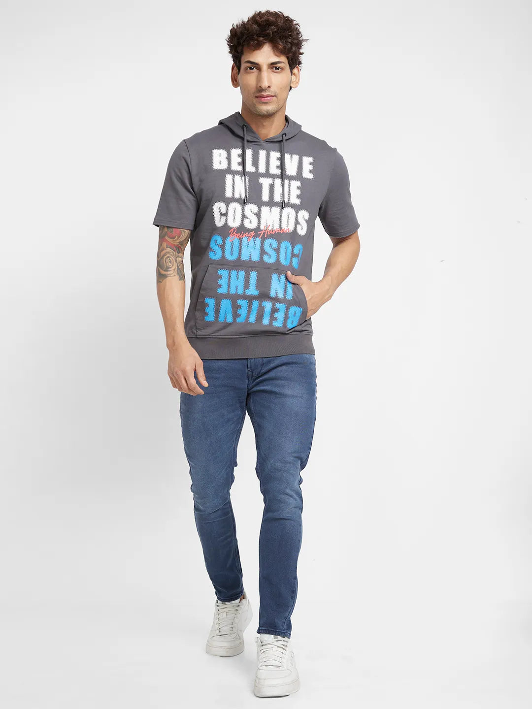 Being Human Clothing Men  Hoody-Charcoal