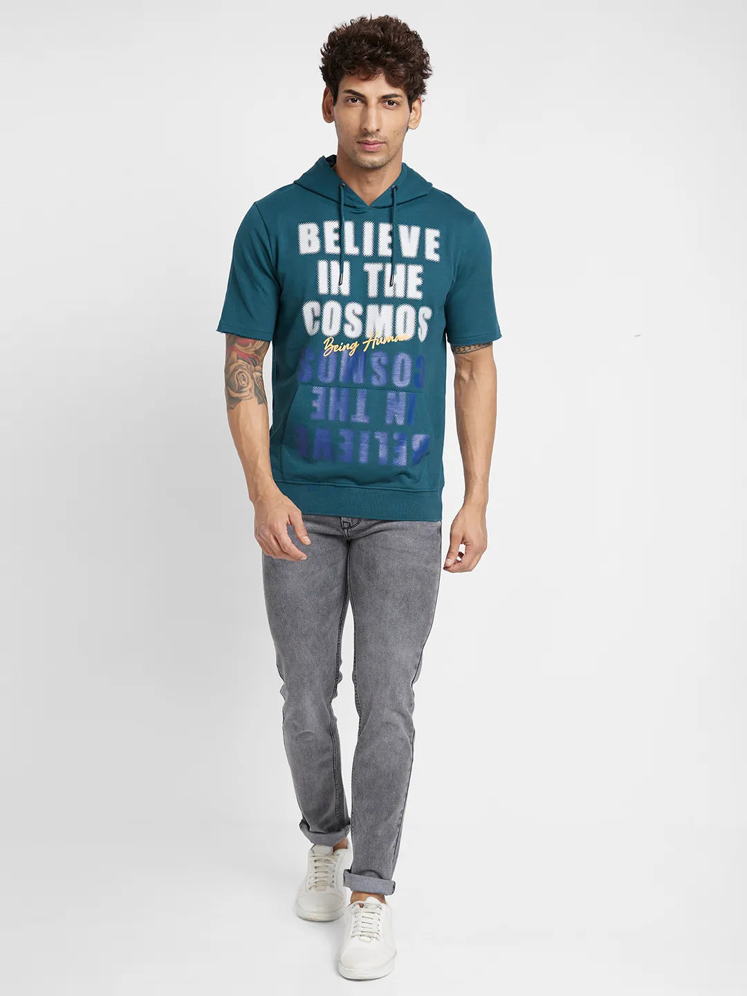 Being Human Clothing Men  Hoody-Deep Teal