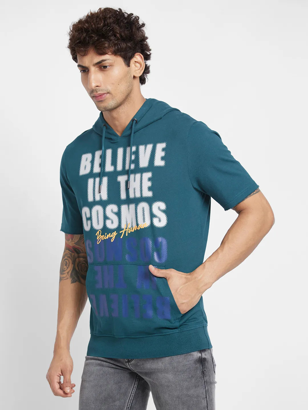 Being Human Clothing Men  Hoody-Deep Teal