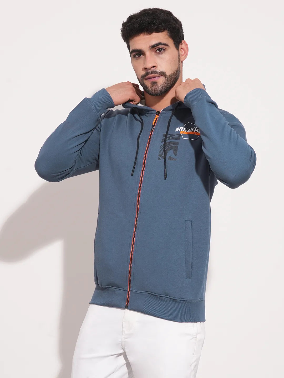 Being Human Clothing Men  Hoody-Deep CobaLight