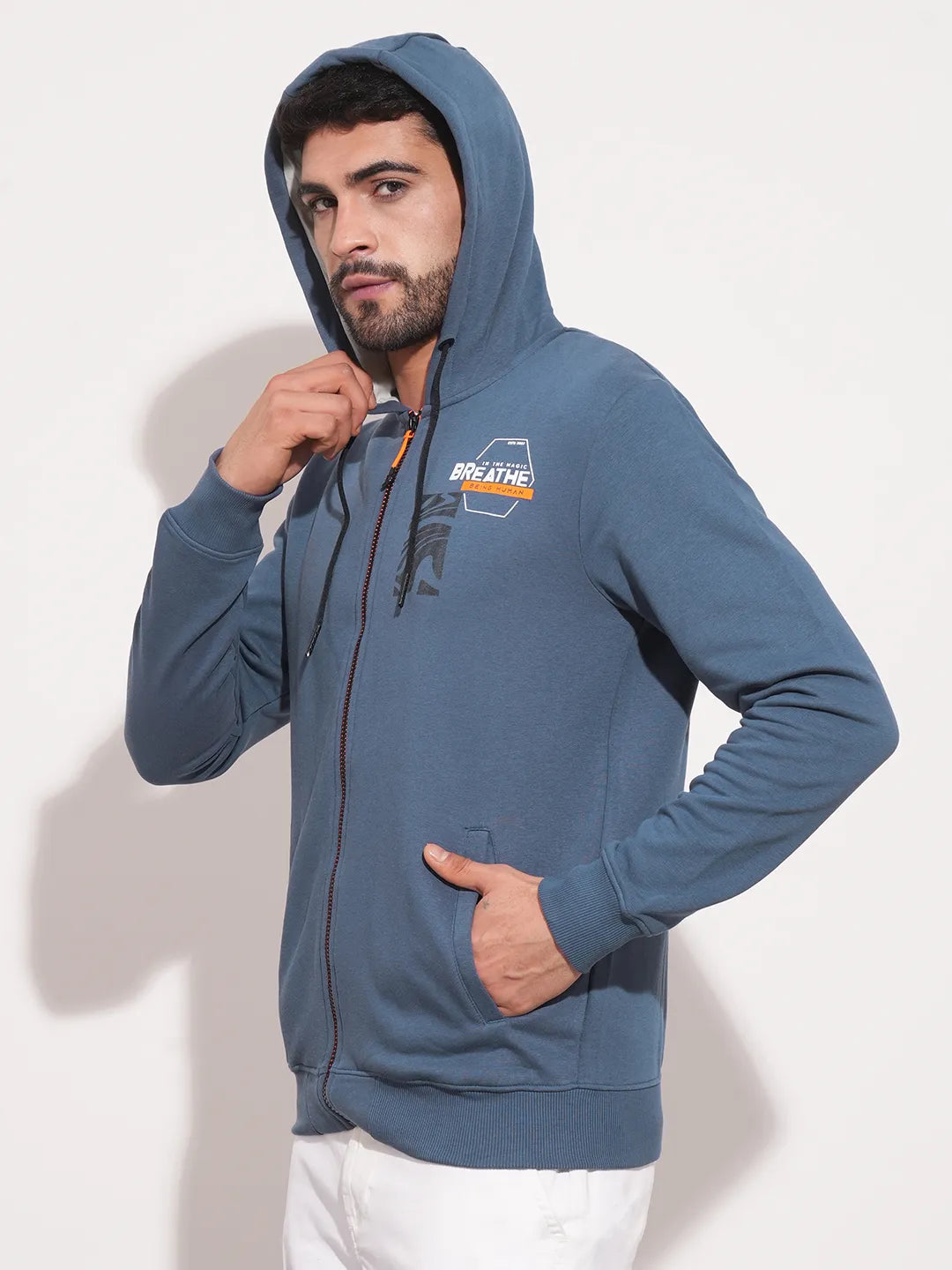 Being Human Clothing Men  Hoody-Deep CobaLight