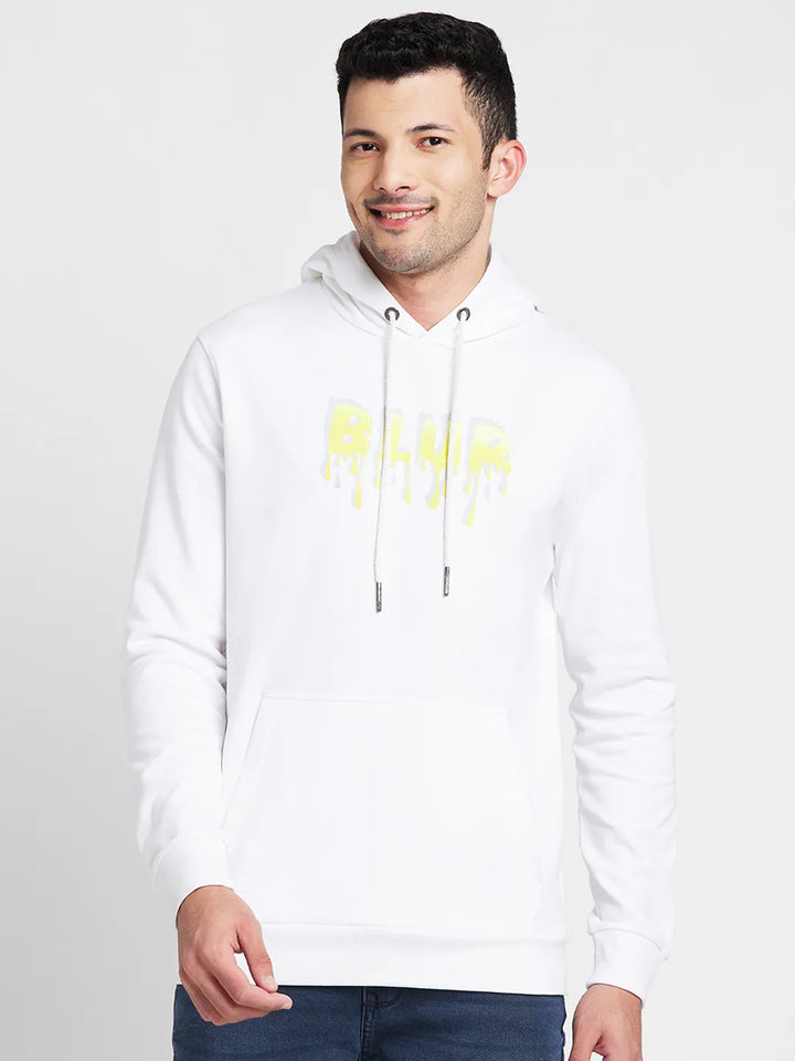 White Regular Fit Round Neck Men's Hoodie by Being Human Clothing