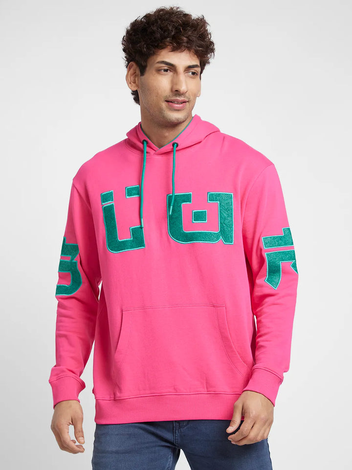 Pink Regular Fit Men's Hoodie by Being Human Clothing