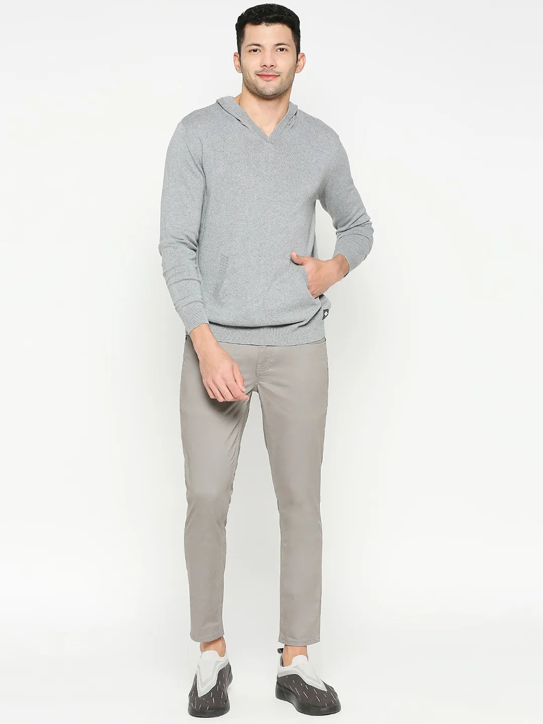 Being Human Clothing Men Regular Fit Hoody-Grey