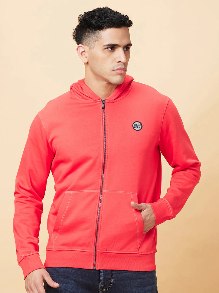 Red Regular Fit Men's Hoodie by Being Human Clothing