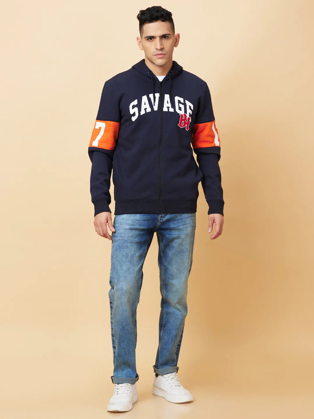 Being Human Clothing Mens-Top Hoody Navy