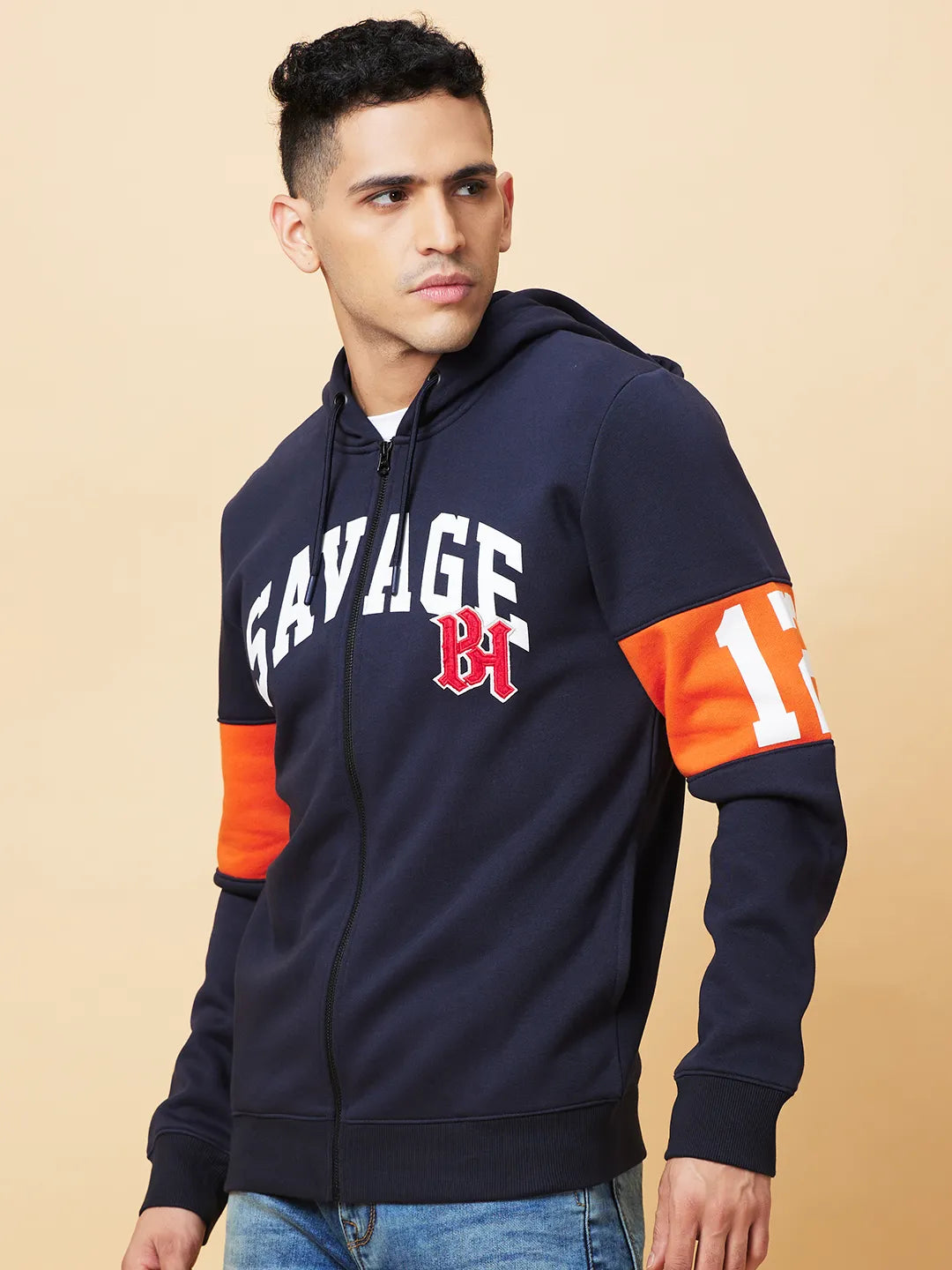 Being Human Clothing Mens-Top Hoody Navy