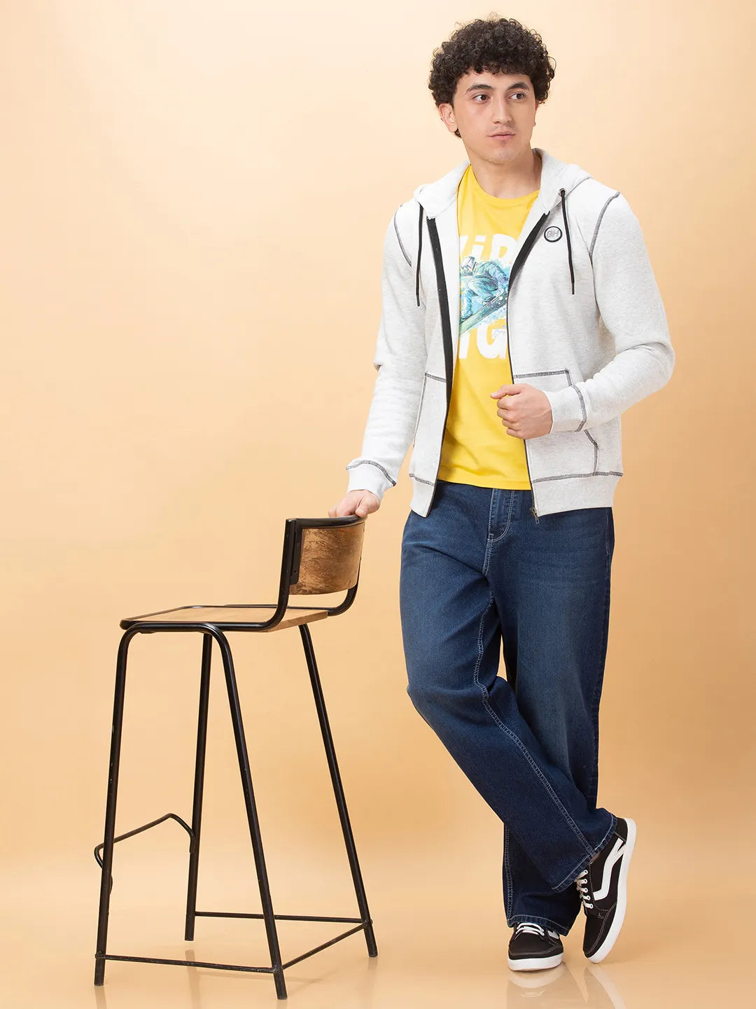 Being Human Clothing Mens-Top Hoody Ecru Mel