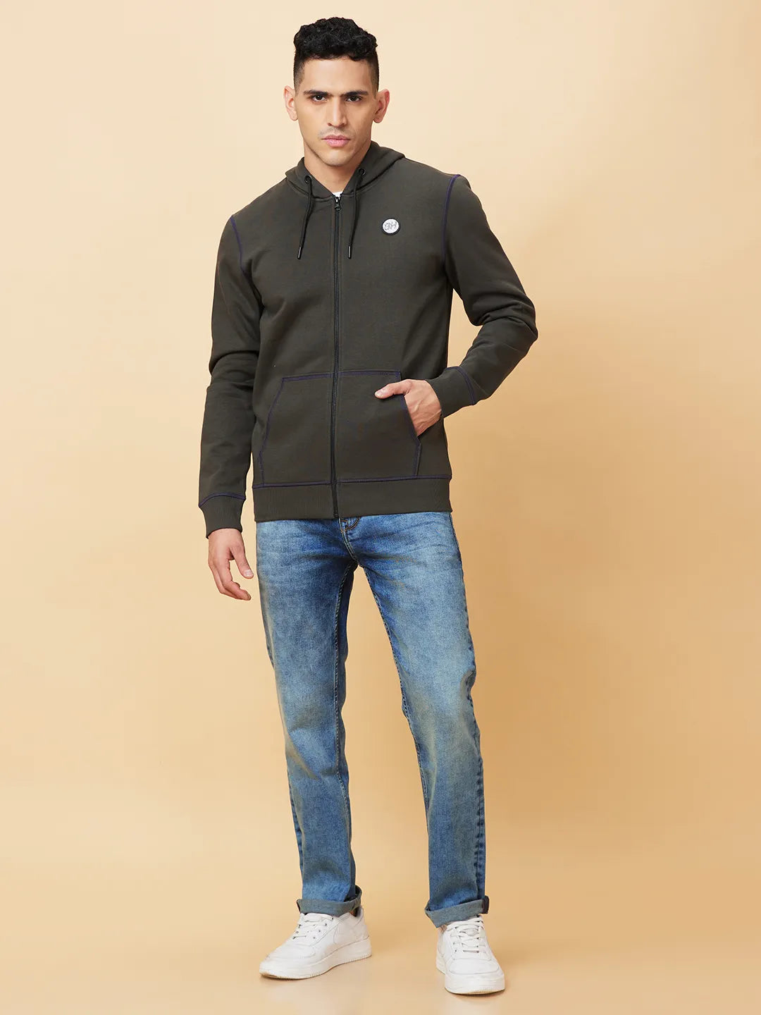 Being Human Clothing Mens-Top Hoody Olive