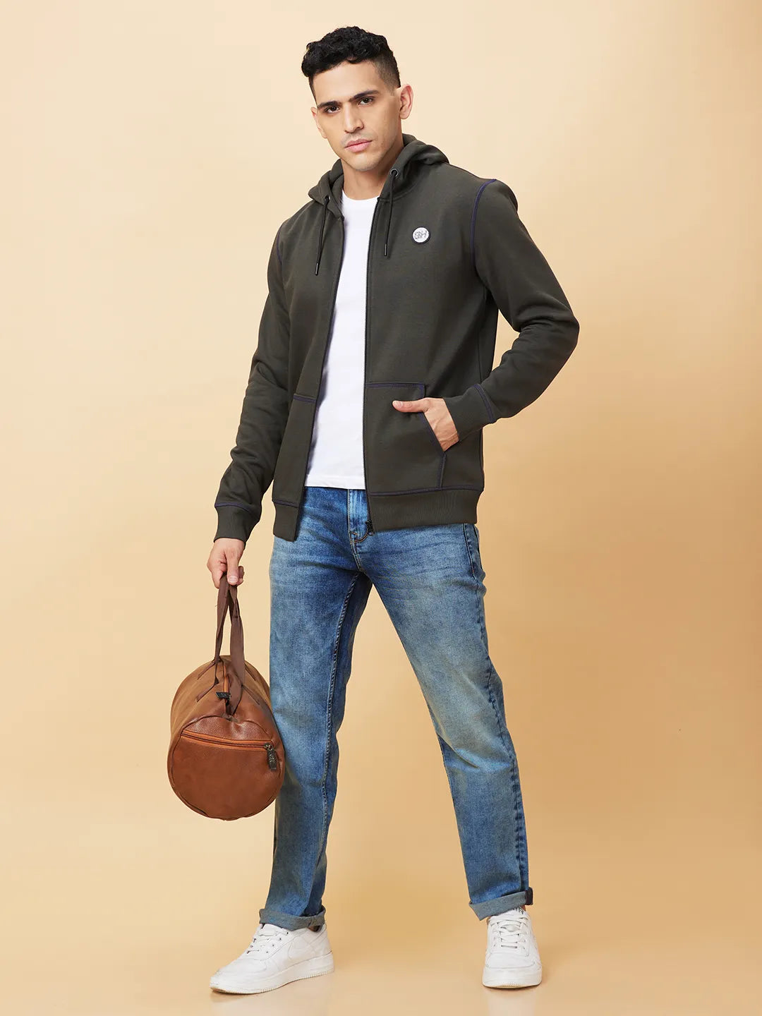 Being Human Clothing Mens-Top Hoody Olive