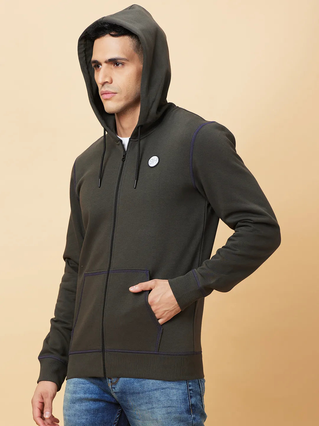 Being Human Clothing Mens-Top Hoody Olive