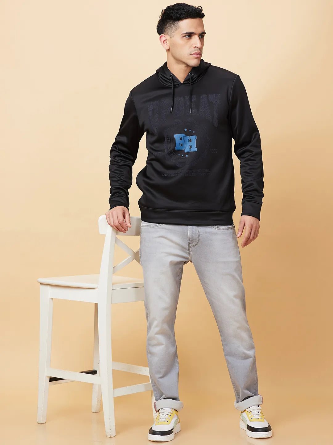 Being Human Clothing Mens-Top Hoody Black