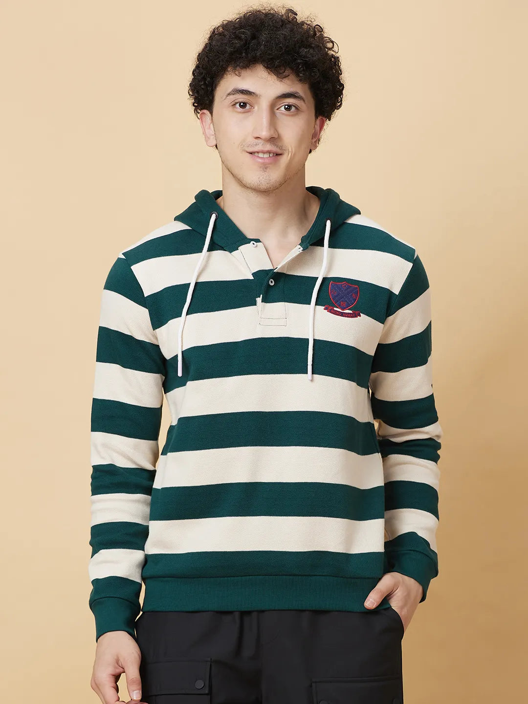 Being Human Clothing Mens-Top Hoody Deep Emerald