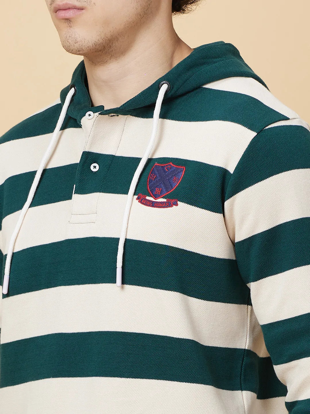 Being Human Clothing Mens-Top Hoody Deep Emerald