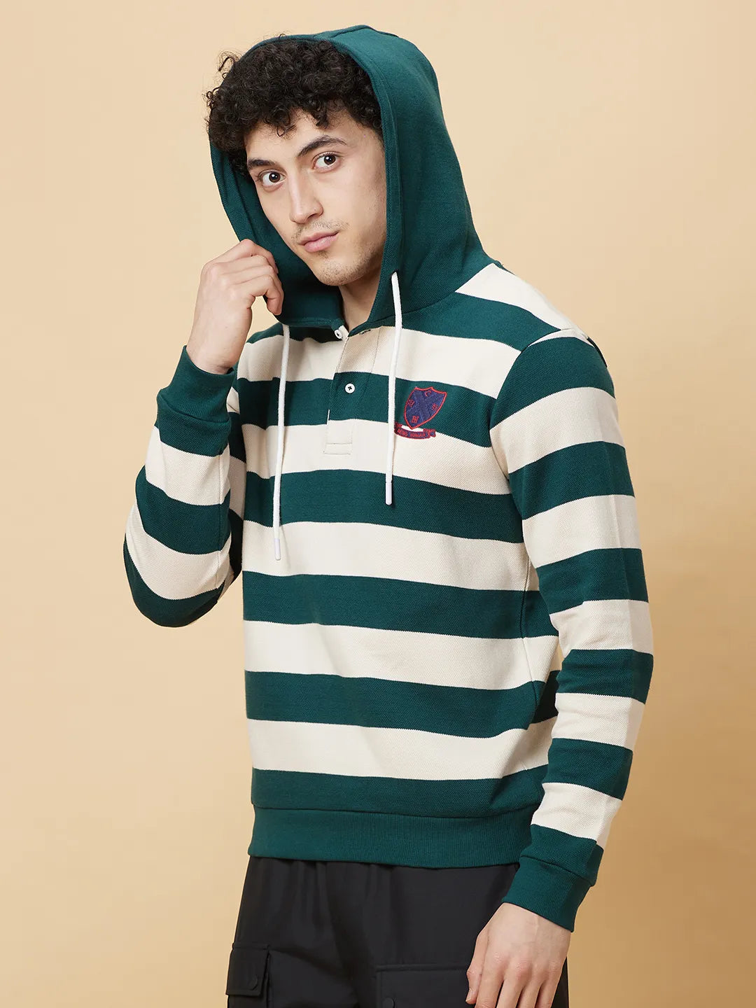 Being Human Clothing Mens-Top Hoody Deep Emerald