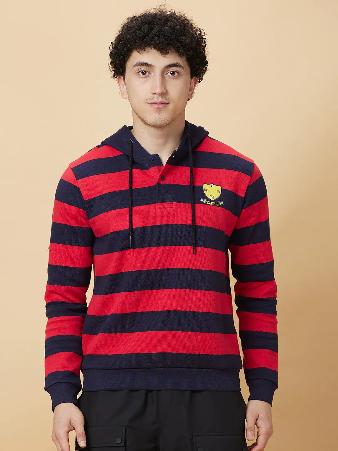 Being Human Clothing Mens-Top Hoody Midnight Blue