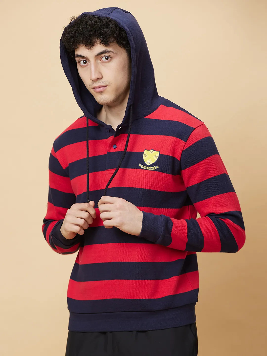 Being Human Clothing Mens-Top Hoody Midnight Blue