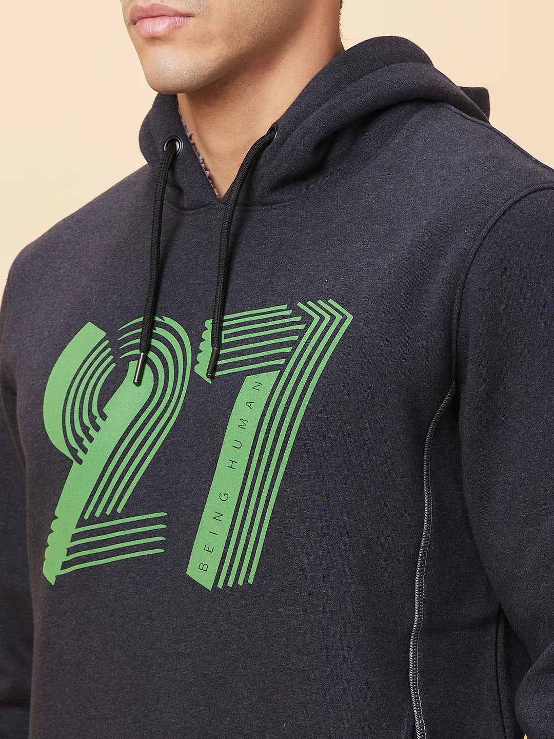 Being Human Clothing Mens-Top Hoody Anthra Mel