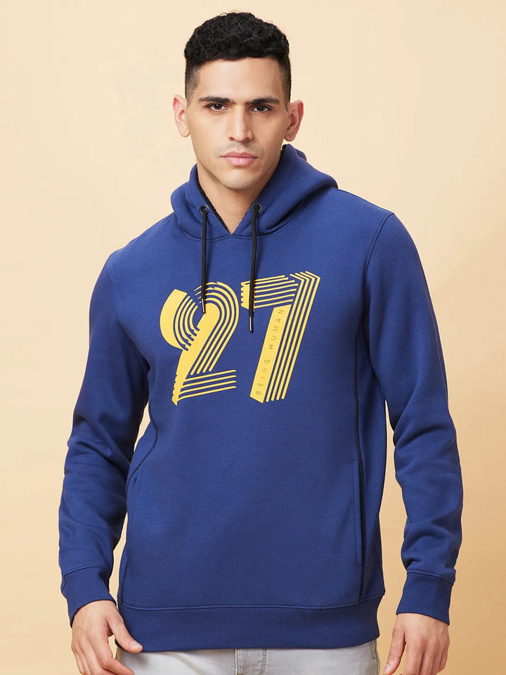 Blue Regular Fit Men's Hoodie by Being Human Clothing