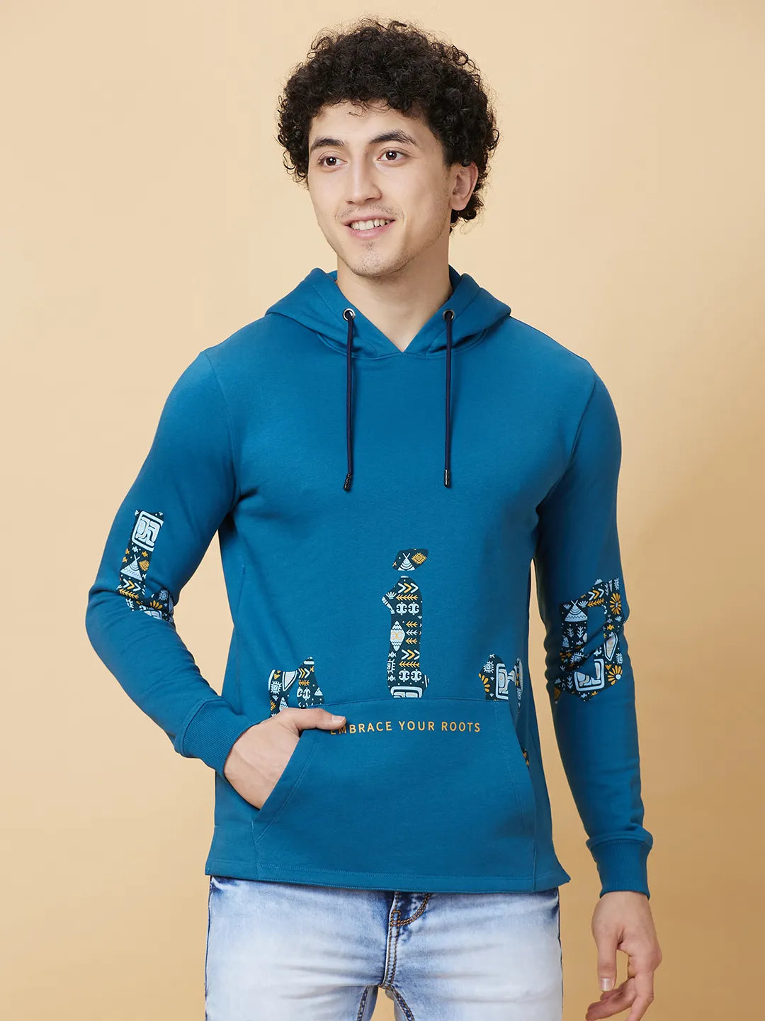 Being Human Clothing Mens-Top Hoody Deep Teal