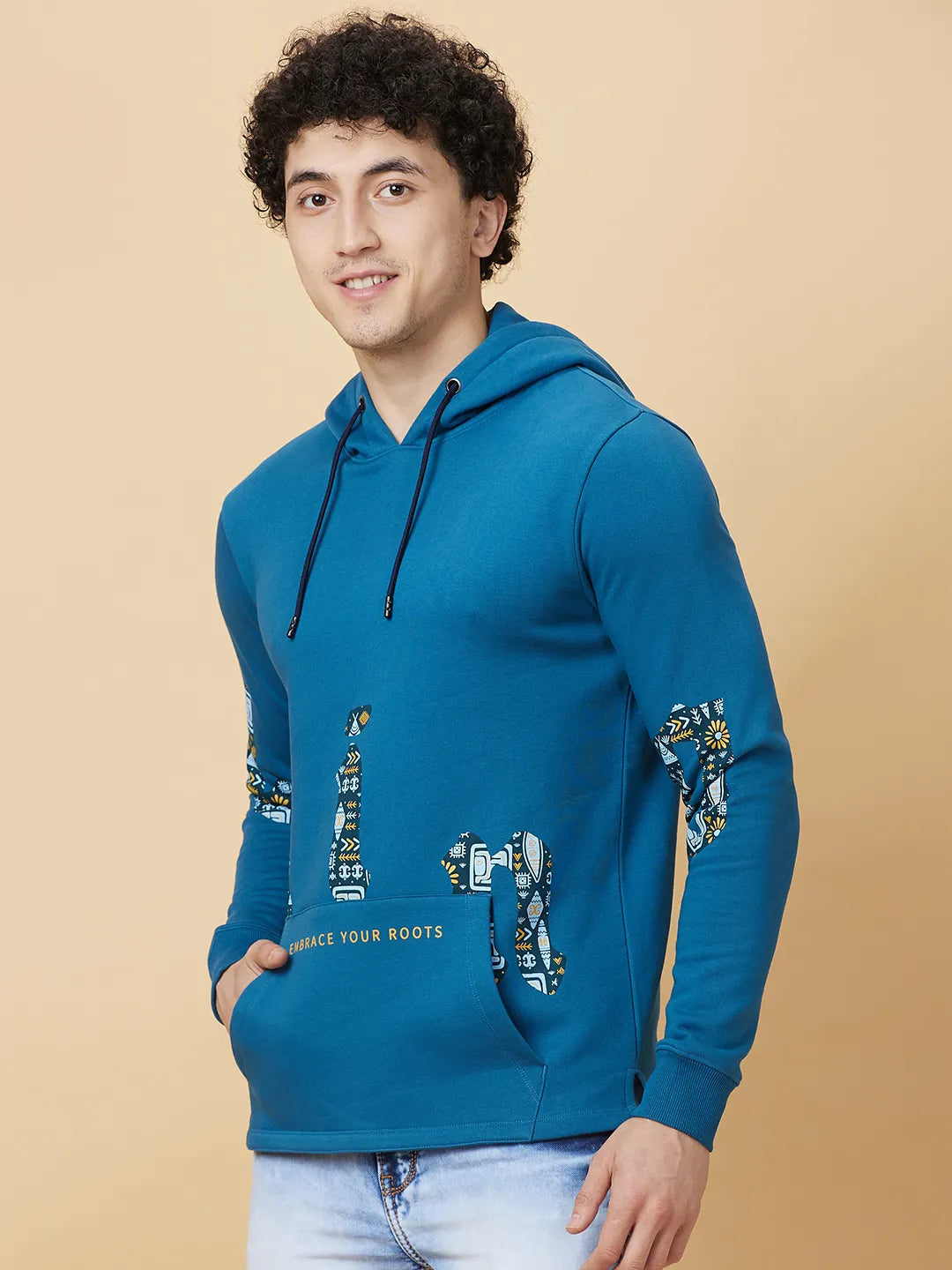 Being Human Clothing Mens-Top Hoody Deep Teal