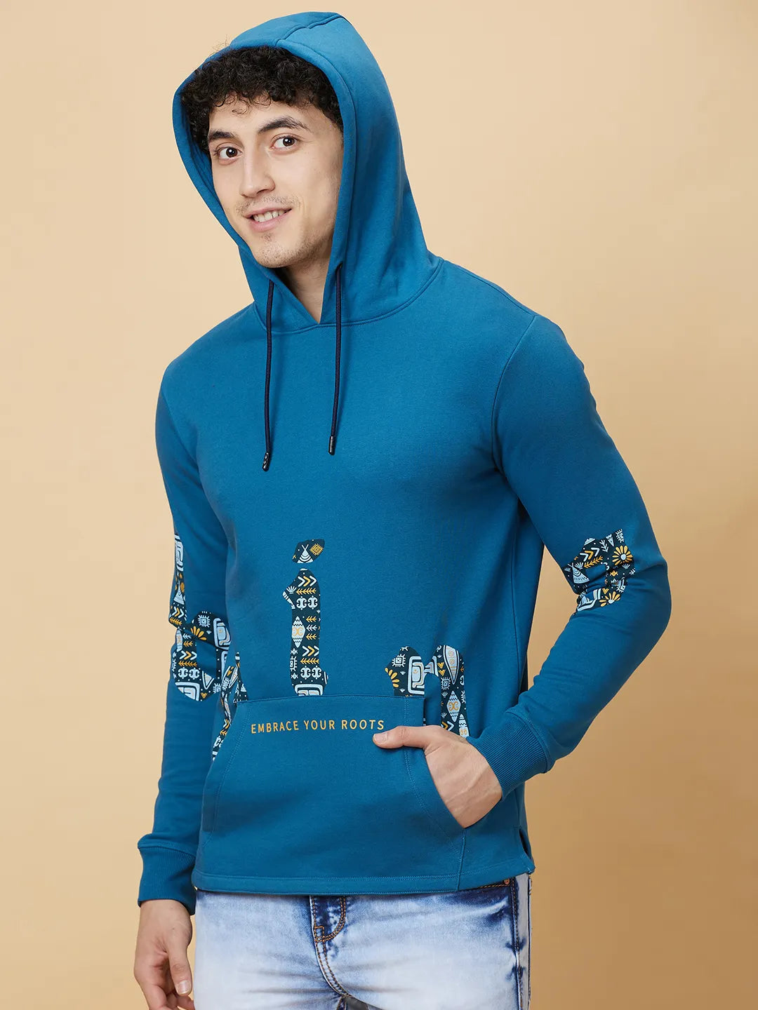 Being Human Clothing Mens-Top Hoody Deep Teal
