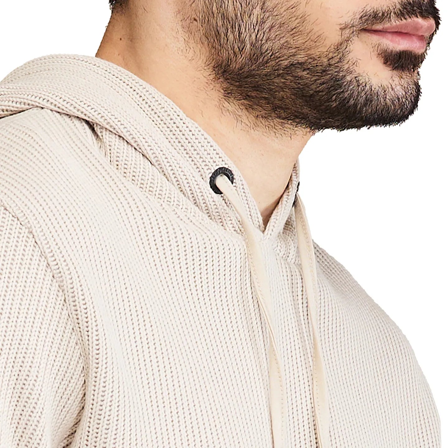 Beige Regular Fit  Long Sleeves Men's Hoodie by Being Human Clothing