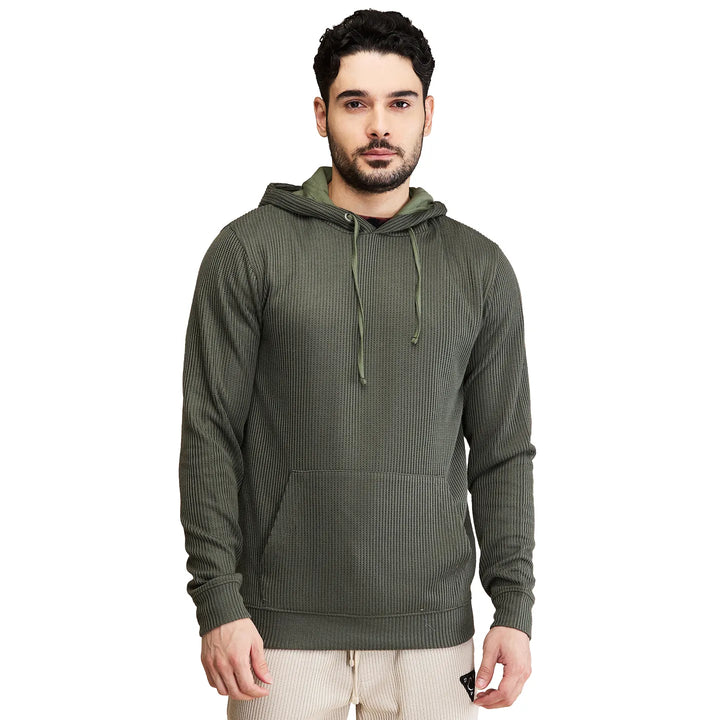 Olive Regular Fit Men's Hoodie by Being Human Clothing