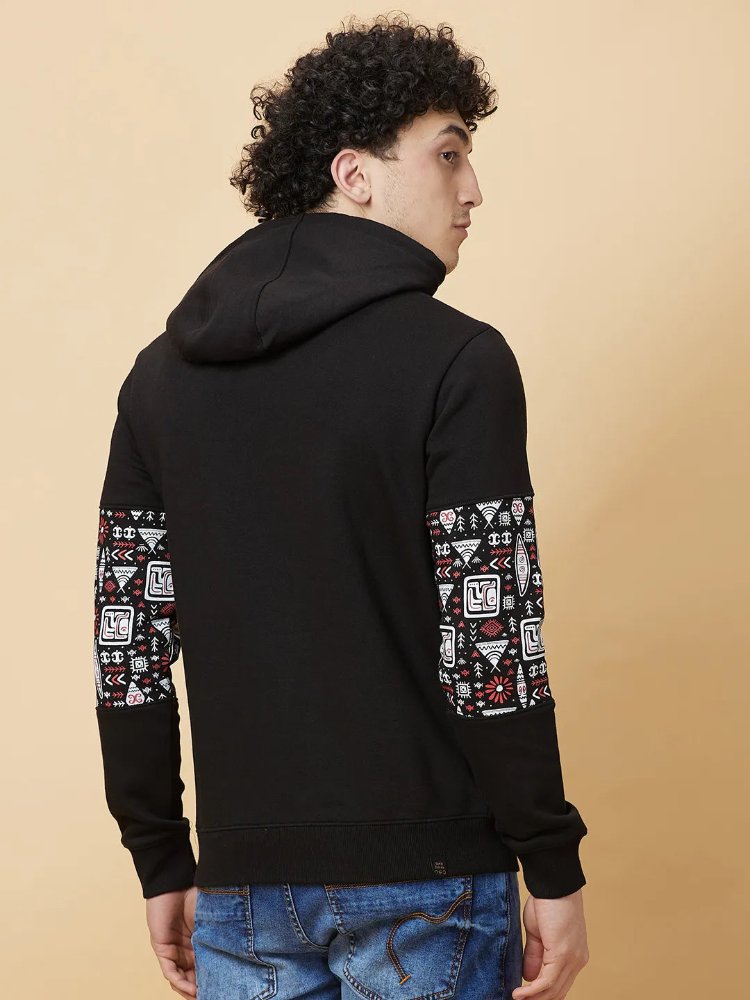 Black Regular Fit Hoodie by Being Human Clothing