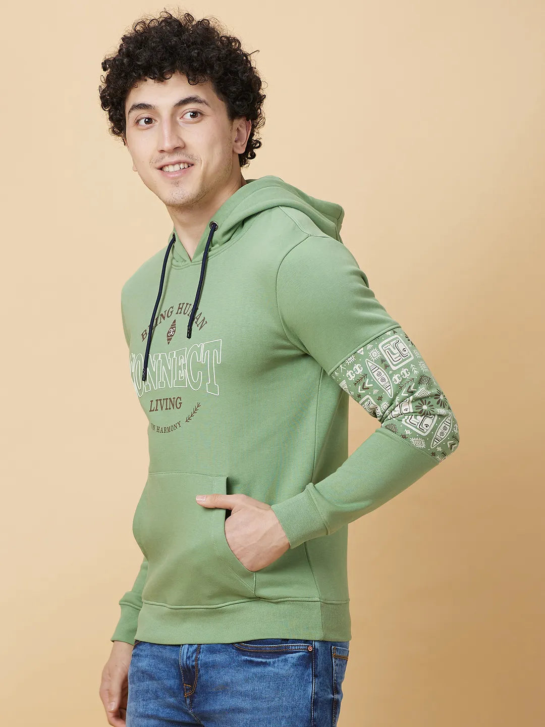 Being Human Clothing Mens-Top Hoody Fern Green