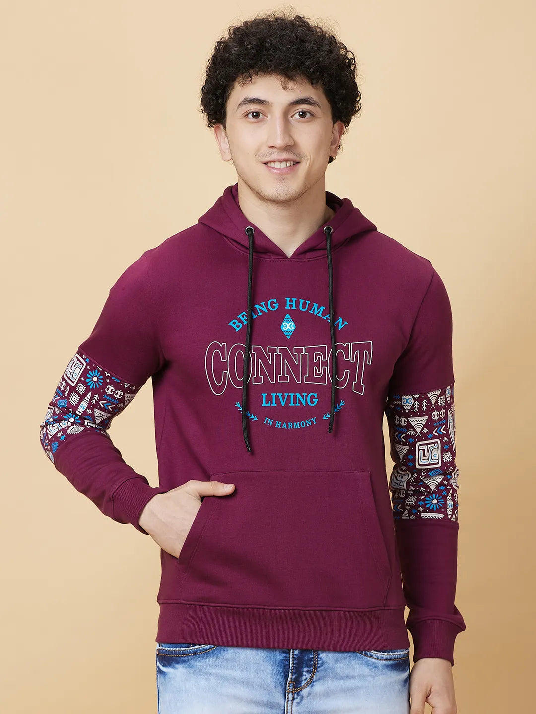 Being Human Clothing Mens-Top Hoody Plum
